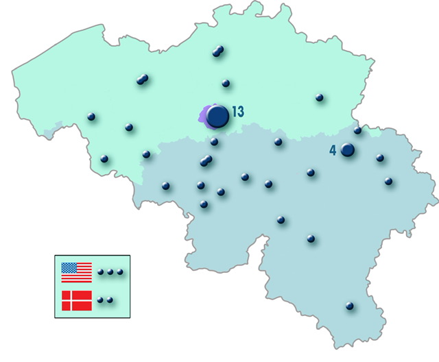 Carte de la belgique